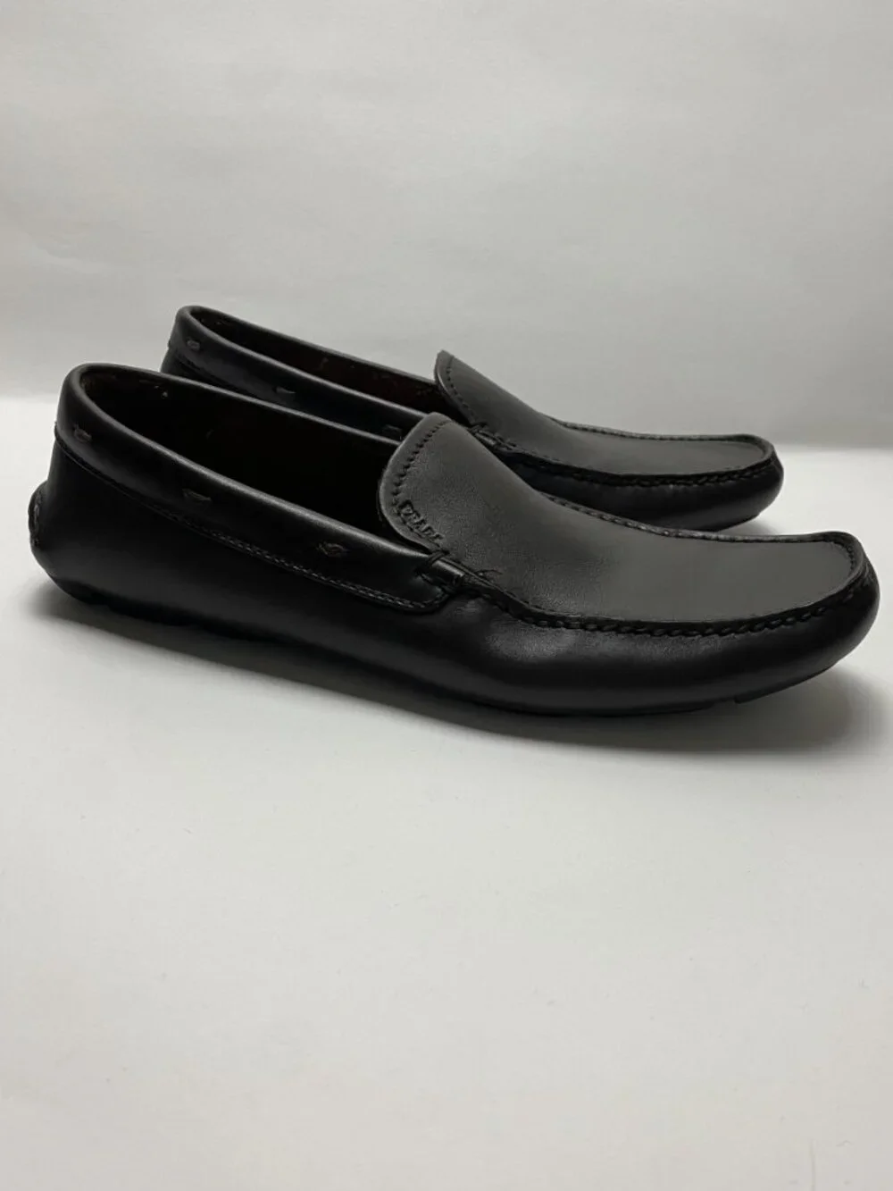 Prada Brown Leather Driving Loafers Size 9